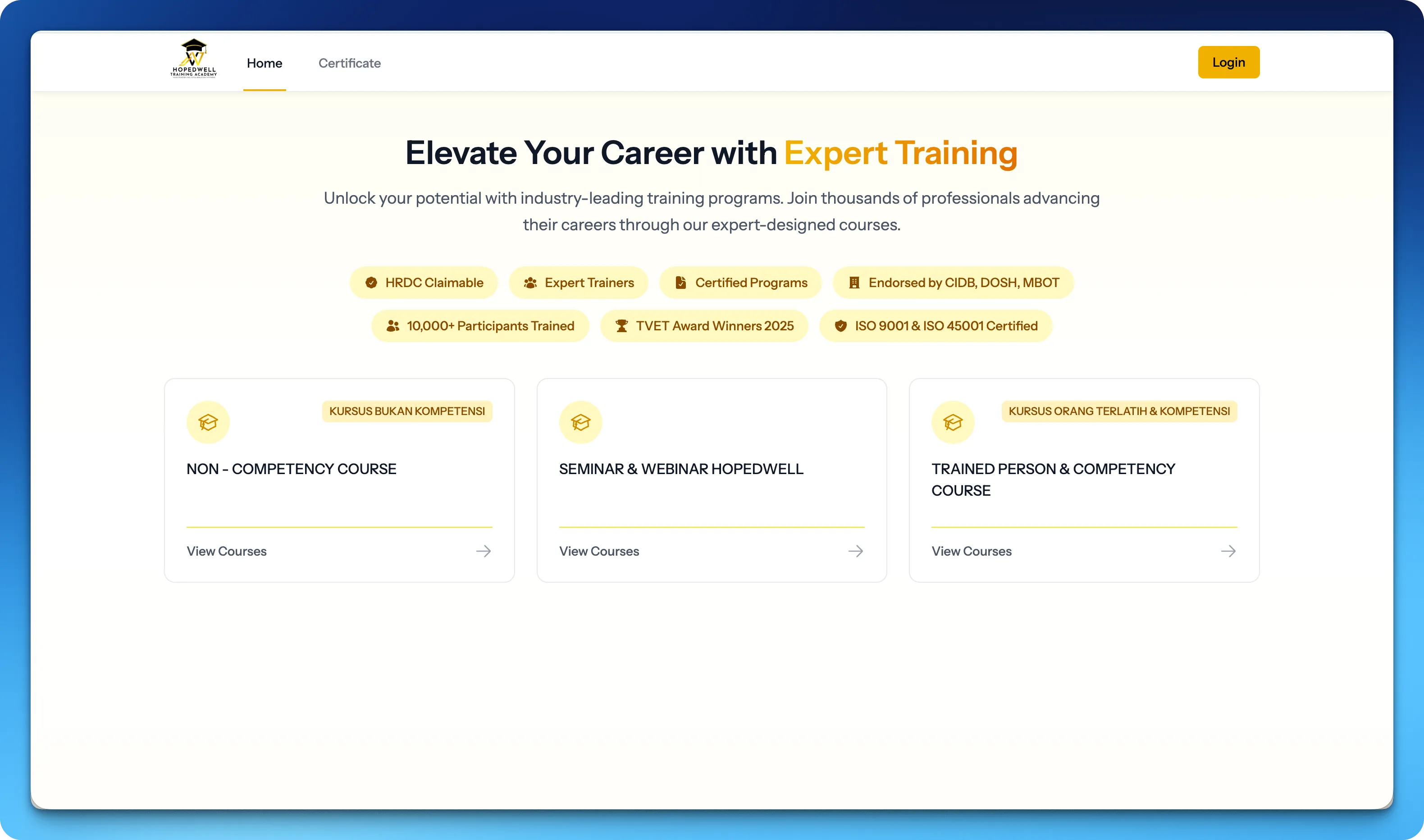 HOPEDWELL TRAINING ACADEMY